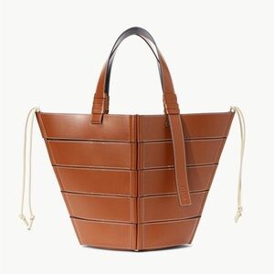 STAUD Diamond Leather Tote Bag